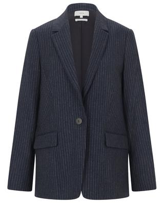 Pinstripe adorned oversize wool blend blazer VINCE