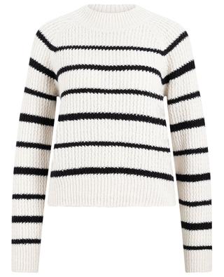 Striped organic cotton rib knit jumper VINCE