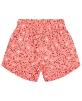 Bandana Coral girl's poplin shorts OFF WHITE