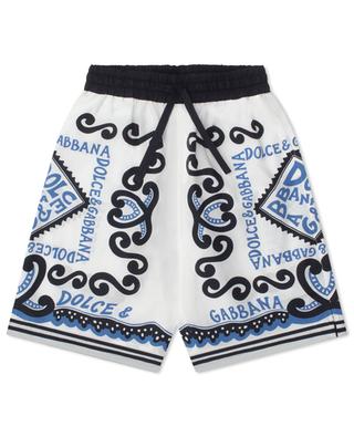 Marina printed boy's poplin Bermuda shorts DOLCE & GABBANA