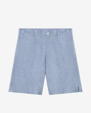 Marina boy's linen Bermuda shorts with waistband tucks DOLCE & GABBANA