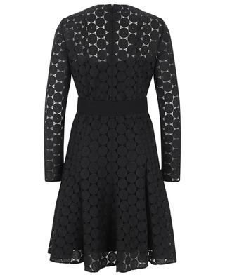 Flared short polka dot crochet lace dress AKRIS PUNTO