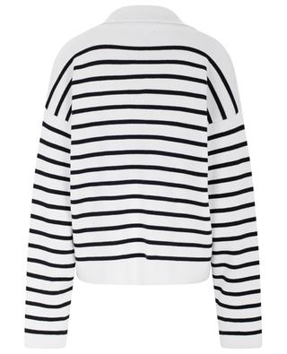 Striped cotton and wool boxy polo jumper AMI