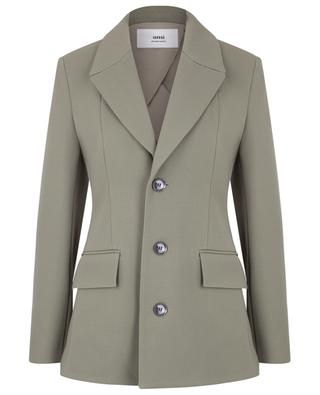 Cinched single-breasted wool crepe blazer AMI