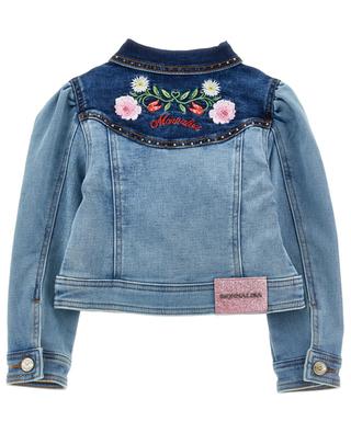 Rodeo girl's floral embroidered denim jacket MONNALISA