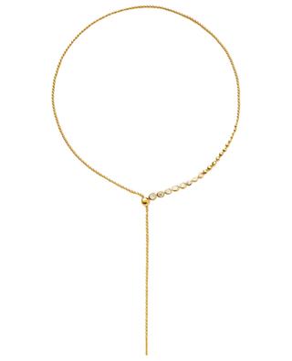 Articulated Beaded Stone Slider Lariat Y-shaped vermeil and zircon necklace MISSOMA