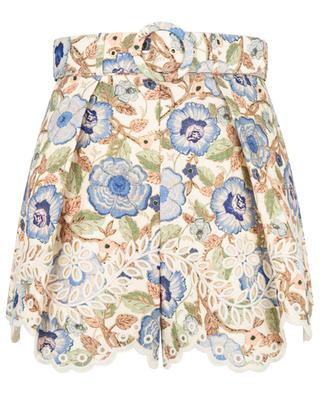 Junie Embroidered floral linen shorts ZIMMERMANN