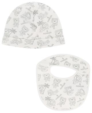 Moncler Teddy baby beanie and bib set MONCLER