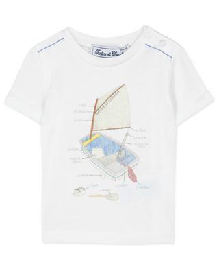 Sailboat printed cotton baby T-shirt TARTINE ET CHOCOLAT