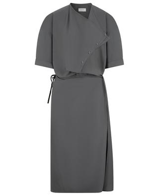 Short Sleeve Wrap cotton and silk midi dress LEMAIRE
