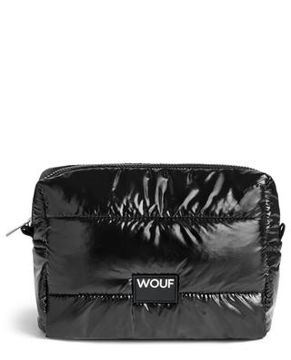 Black Glossy quilted toiletry bag WOUF