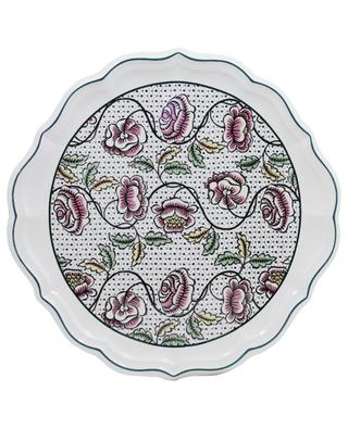 Kuchenplatte Rose Dominoté - 30 cm FAIENCERIES DE GIEN