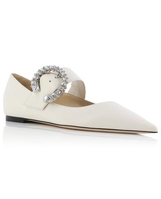 Melva pointy-toe nappa leather abllet flats with straps JIMMY CHOO