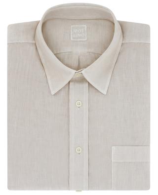 Long-sleeved linen shirt with chest pocket 120% LINO