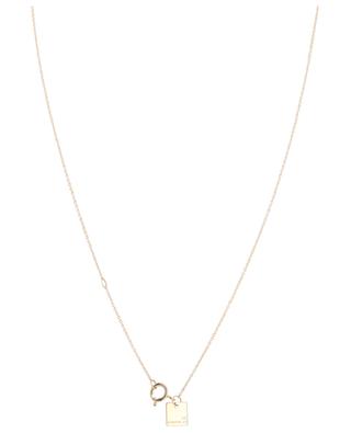 Mini Wish On Chain pink gold necklace with pendant GINETTE NY