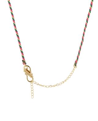 Mot de Passe cord necklace with green onyx CAROLINE DE BENOIST