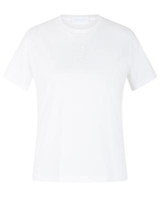 T-shirt à manches courtes brodé logo coq stylisé MONCLER