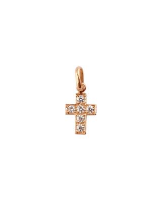 Croix pink gold and diamond pendant GIGI CLOZEAU