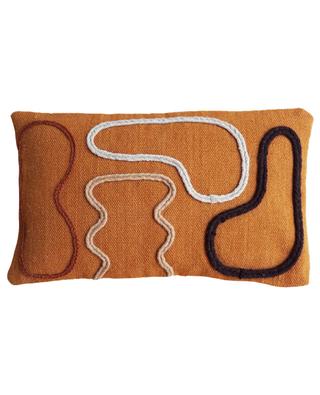New Block embroidered rectangular wool cushion HOMATA