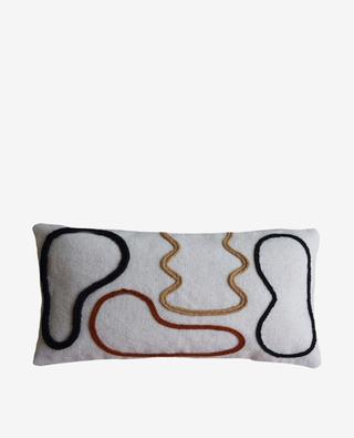 New Block embroidered rectangular wool cushion HOMATA