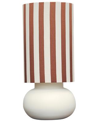 Cup ceramic and fabric lamp with striped lamp shade HOMATA