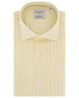 Stripe adorned linen long-sleeved shirt TINTORIA MATTEI
