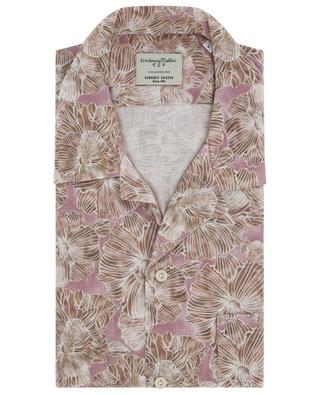 Langärmeliges Hemd aus Baumwolle mit Orchideenprint TINTORIA MATTEI