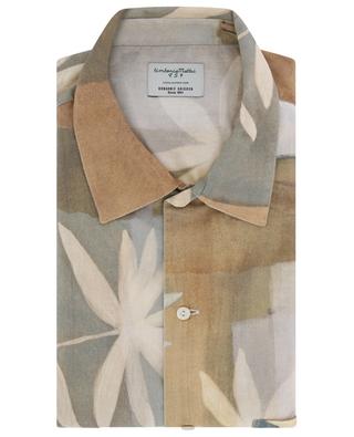 Chemise à manches longues en lin et coton motif feuillage TINTORIA MATTEI
