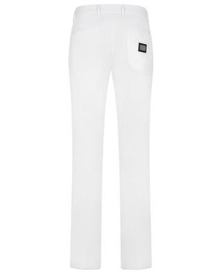 Pantalon slim en coton stretch avec plaque logo DOLCE & GABBANA