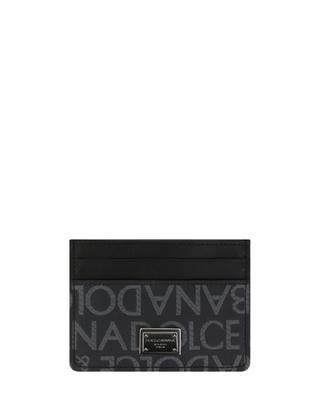 Logo patterned jacquard and leather card case DOLCE & GABBANA