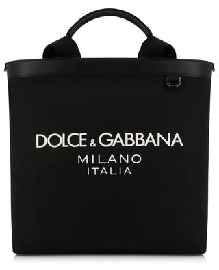 Rubber logo zipped nylon and leather tote bag DOLCE & GABBANA