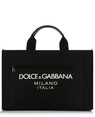 Large zipped rubber logo adorned nylon tote bag DOLCE & GABBANA
