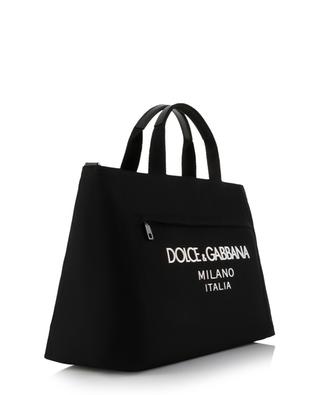 Grosser Nylon-Shopper mit Reissverschluss und Gummi-Logo DOLCE & GABBANA