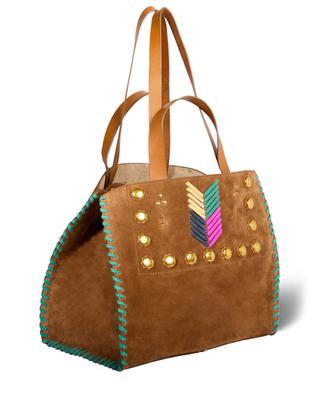 Leon M Gaucho suede tote bag with lacing JEROME DREYFUSS