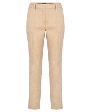 Perla herringbone cotton and linen straight-leg trousers FEDELI