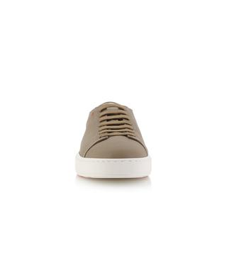 Supple grained leather low-top lace-up sneakers SANTONI