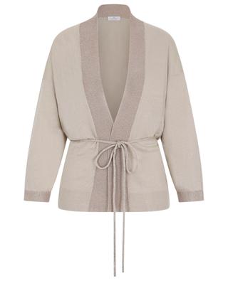 Belted lightweight linen and cotton cardigan PANICALE