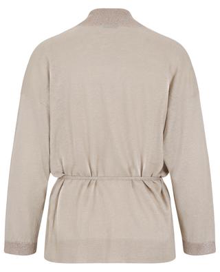 Belted lightweight linen and cotton cardigan PANICALE