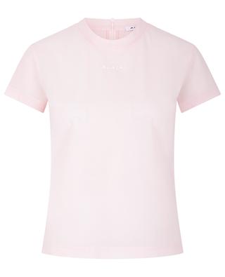 Logo printed stretch tulle T-shirt ALAIA