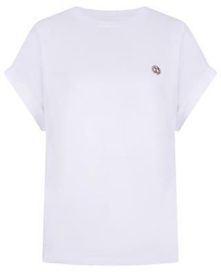 T-shirt à manches courtes en coton logo strass TWINSET