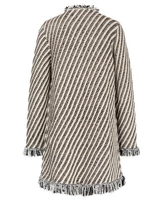 Three-quarter-length diagonal stripe cotton and viscose coat TWINSET
