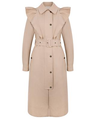 Ruffled cotton trench coat TWINSET