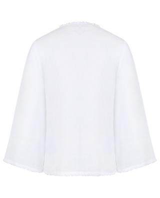 Linen long-sleeved V-neck blouse 120% LINO