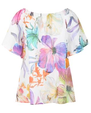 Floral linen short-sleeved blouse 120% LINO