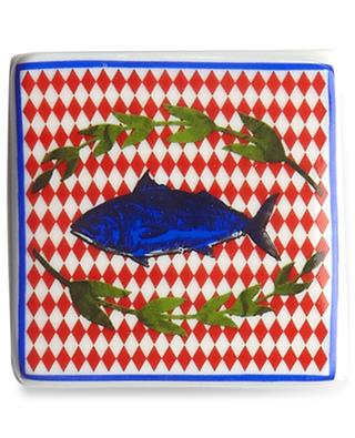 Quadratische Porzellandose Fish Bel Paese BITOSSI
