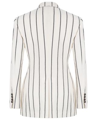 Striped cotton and linen double-breasted blazer BRUNELLO CUCINELLI