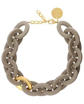 Dicke Halskette Oval Necklace Short with Gold Matt Light Taupe VANESSA BARONI