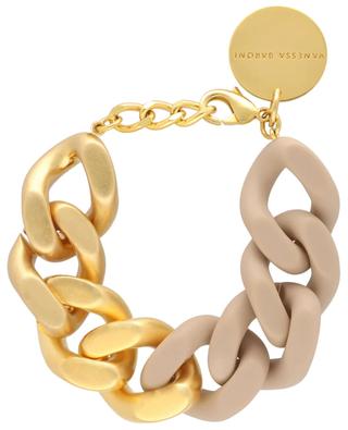 Great 2 Color Gold Mat Beige bicolour chunky bracelet VANESSA BARONI