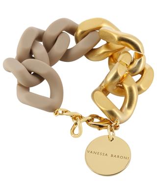 Great 2 Color Gold Mat Beige bicolour chunky bracelet VANESSA BARONI