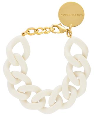 Bracelet en acétate Flat Chain Matt Off White VANESSA BARONI